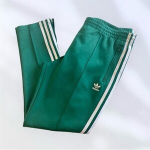 Adidas Track Pants NEW Y2K Green White Stripe Zipper Ankle Size L